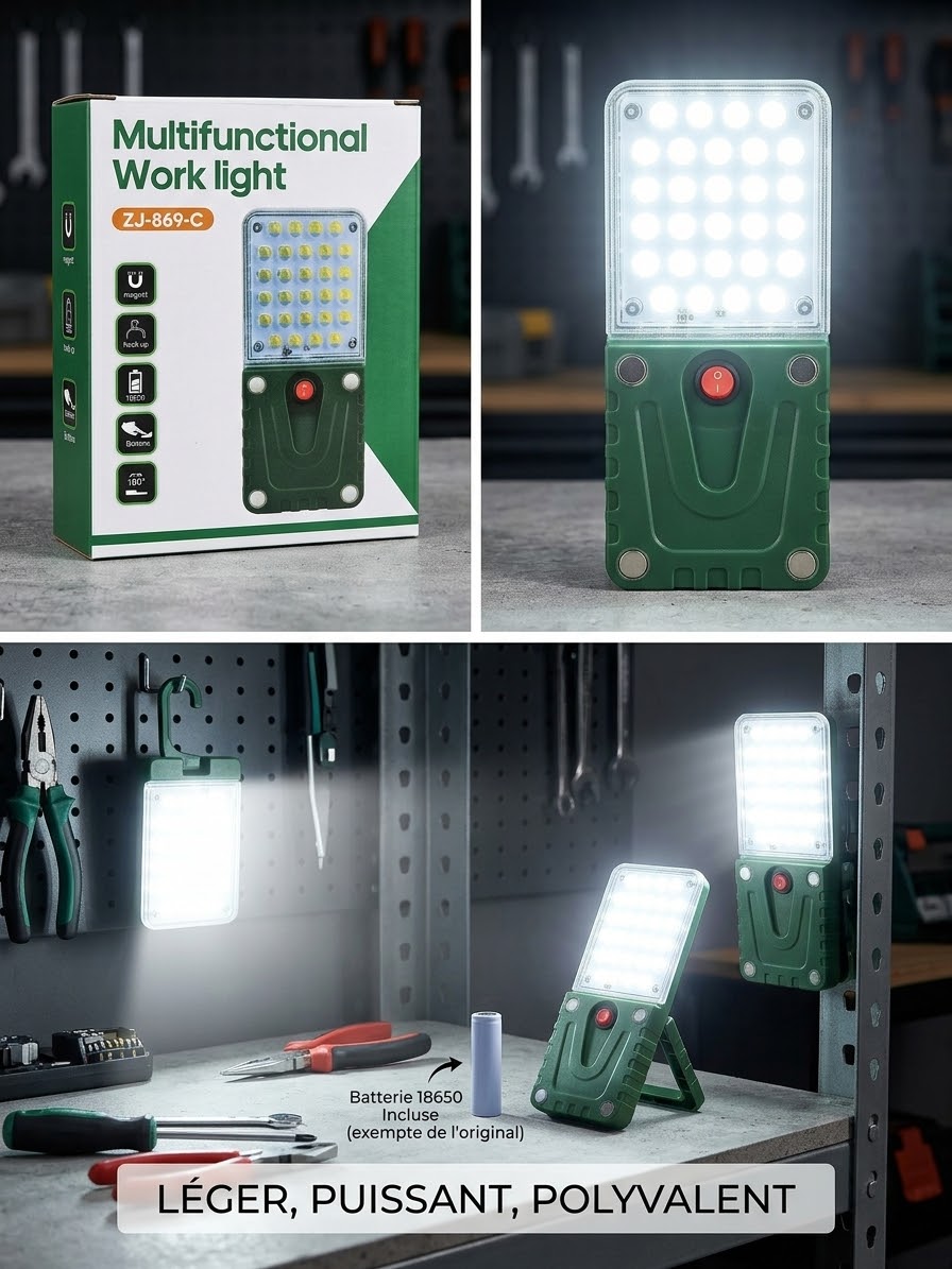 Lampe de Travail LED Multifonction Rechargeable (ZJ-869-C)